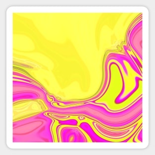 1980s preppy abstract colorful pink yellow swirls Magnet